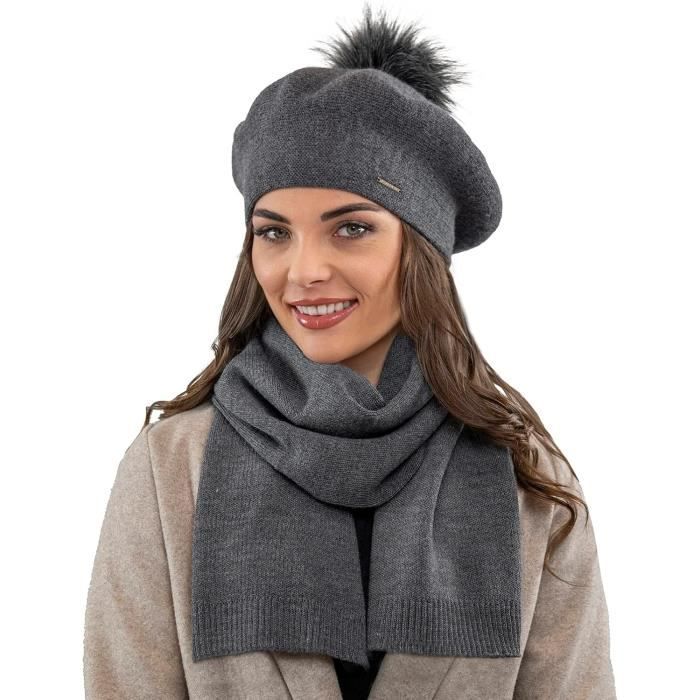 Vivisence Béret Classique Et Élégant 7035[H558] gris foncé