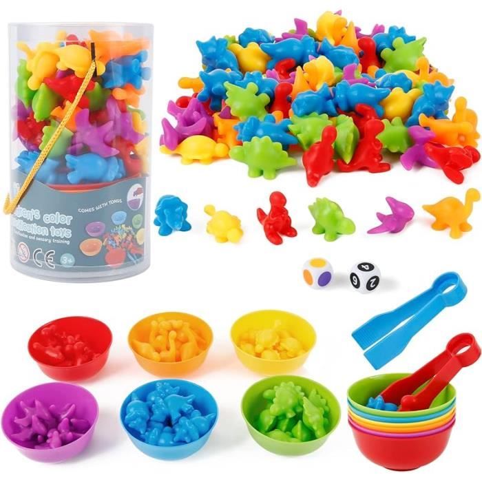 Jouet éducatif En Bois 3-en-1 - Tri De Formes Et Couleurs - Motricité Fine 1-3 Ans - Avec Sac De Rangement