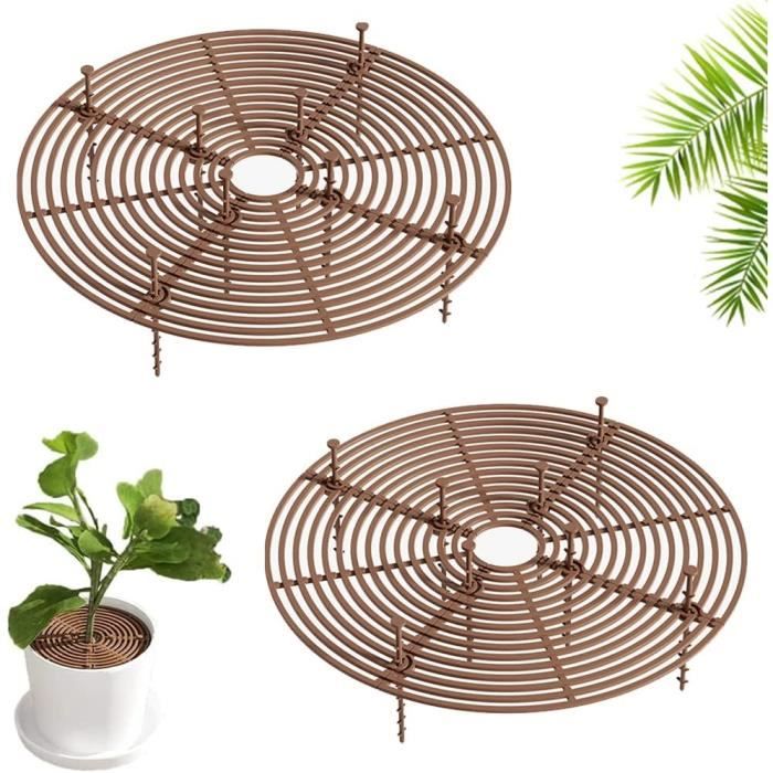 Lot De 4 Grilles De Protection Sol Pot De Fleurs 30 Cm - Avec Clous Anti-Cats & Enfants - Diamètre Découpable