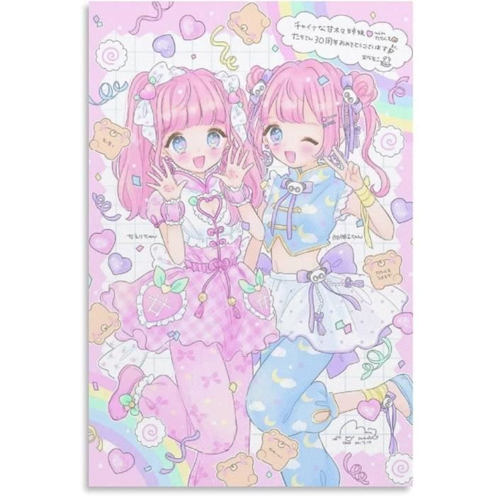 Posters Kawaii Anime Mignons – Lot De 6, Format 20x25 Cm, Finition Mat, Déco Chambre