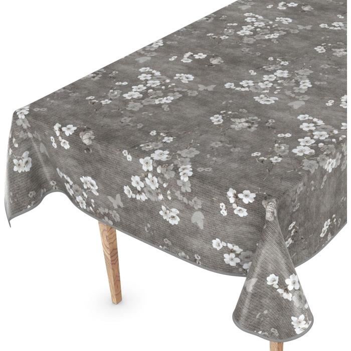 Nappe en toile cirée lavable ovale Roman Noir Or - 140 x 320 cm