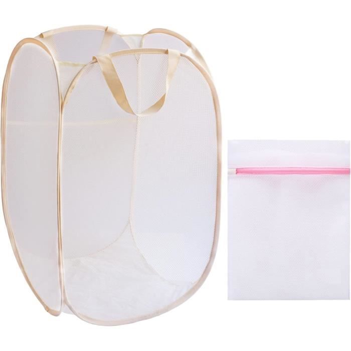 Panier à Linge Mural Pliable Medium Beige - Panier Suspendu Pour Placard Et Gain De Place