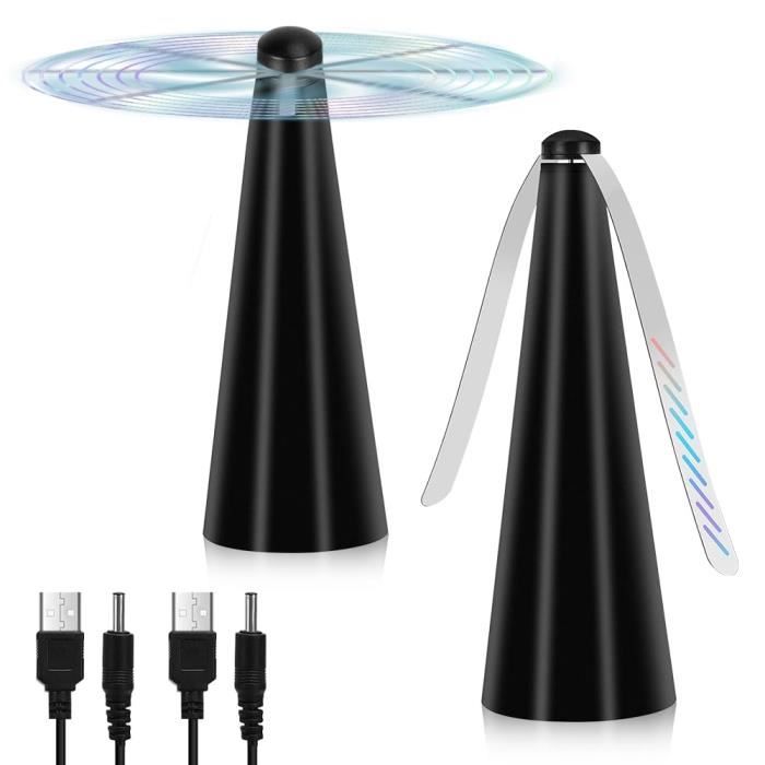 Ventilateur Anti-Mouche - Lot De 2 - Répulsif à Pales Pour Table - Intérieur/Extérieur - Alimentation Piles Ou USB