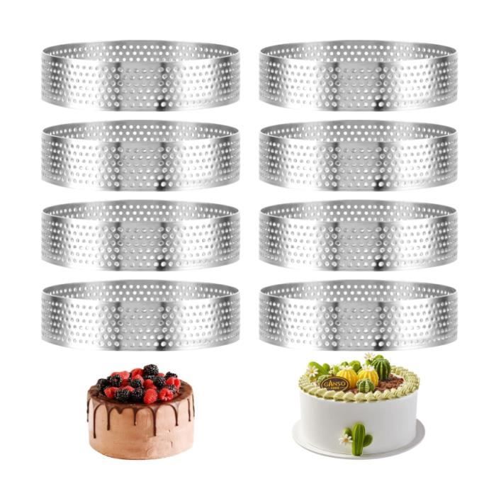 Lot De 6 Cercles à Pâtisserie En Acier Inoxydable - Diamètres 6 à 12 Cm, Hauteur 2 Cm, Pour Tartes, Muffins - 5