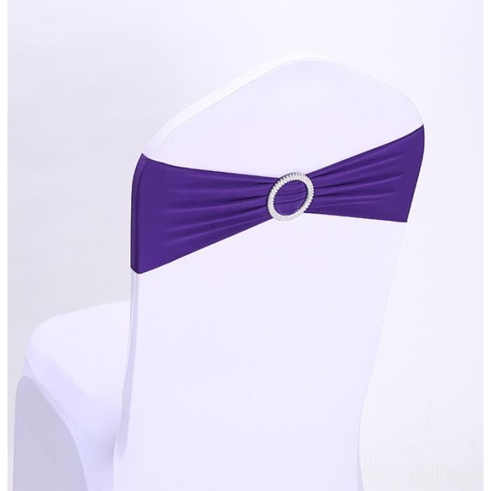 Lot De 6 Nœuds De Chaise Prune Violet Foncé – Satin – Décoration Mariage – Neufs