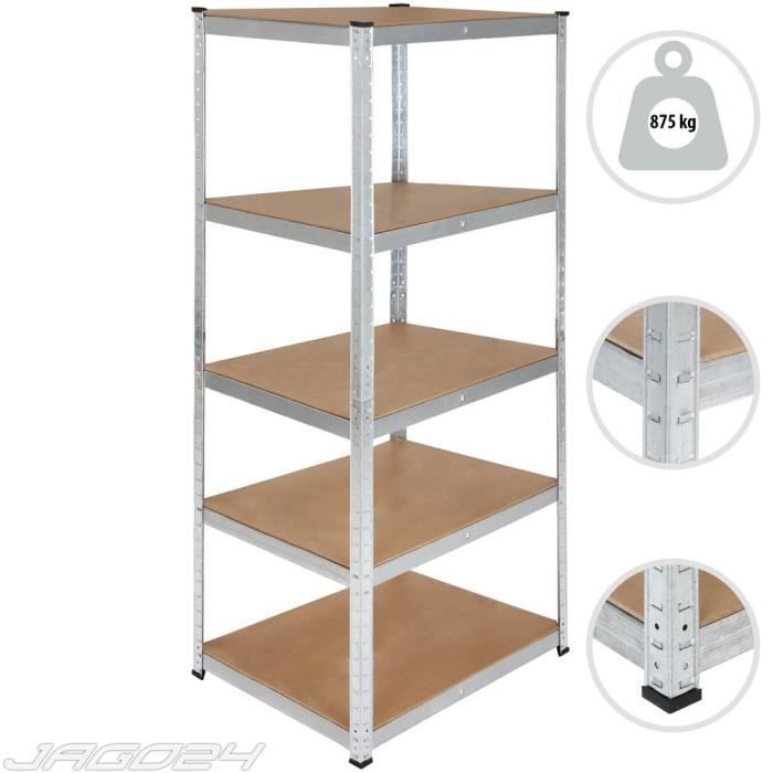 maison solutions de rangement resistant etagere rangement 1500mm haut argent 5 etages metal garage sans