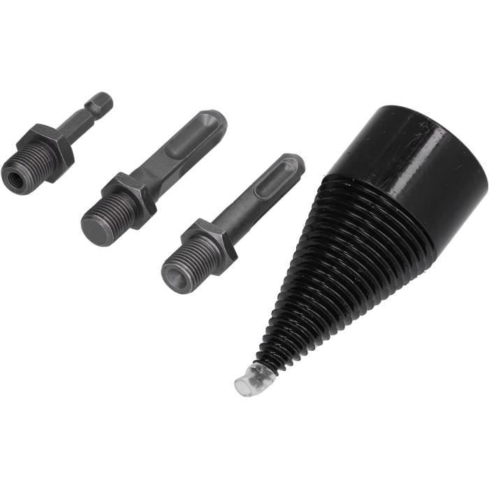 Kit 2 Forets Fendeurs De Bois + 4 Poignées - Diamètres 32 Mm Et 42 Mm - Acier Carbone Traité - Pour Perceuse - 8
