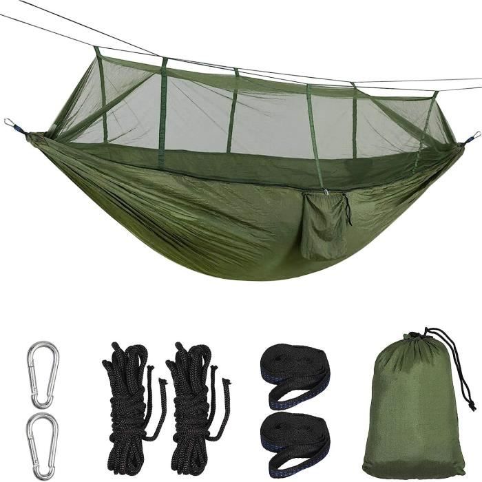 Hamac avec moustiquaire, hamac de camping double, moustiquaire, étanche,  portable, léger, adapté pour la randonnée, les