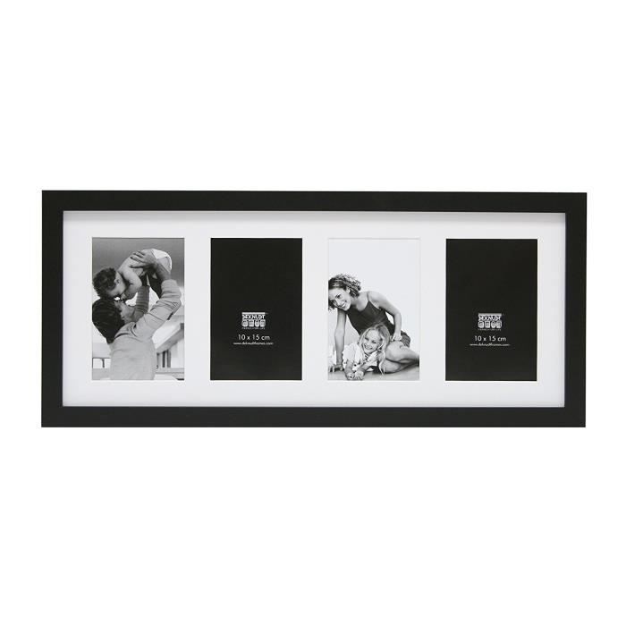 DEKNUDT - Cadre photo pêle-mêle / multivues - S68VB - hexagonal avec pinces  à linge - Noir - 40x40cm