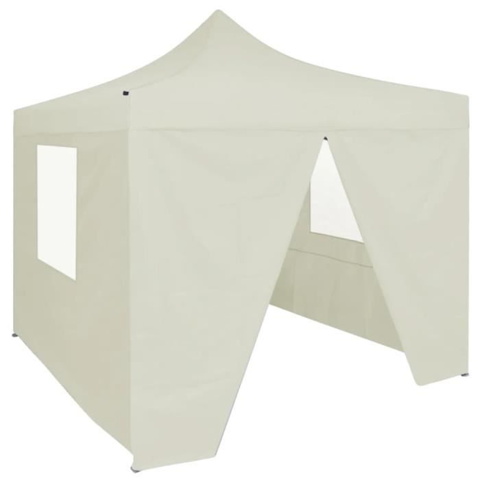 Tente De Reception Tonnelle Barnum Pliable Avec 4 Parois 2x2 M
