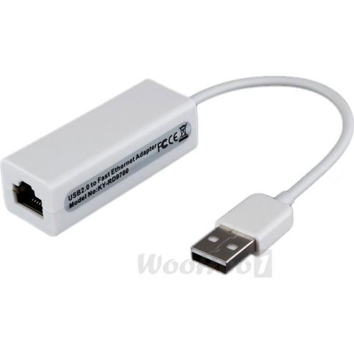 Adaptateur RJ45 Mâle Vers USB Femelle - Convertisseur Prise Réseau LAN Ethernet Pour Routeur, Modem