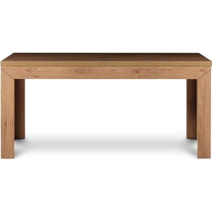 kaldo table de salle a manger extensible style moderne 160 200x75x90 cm capacite 4 6 personnes plateau epais chene cdiscount maison