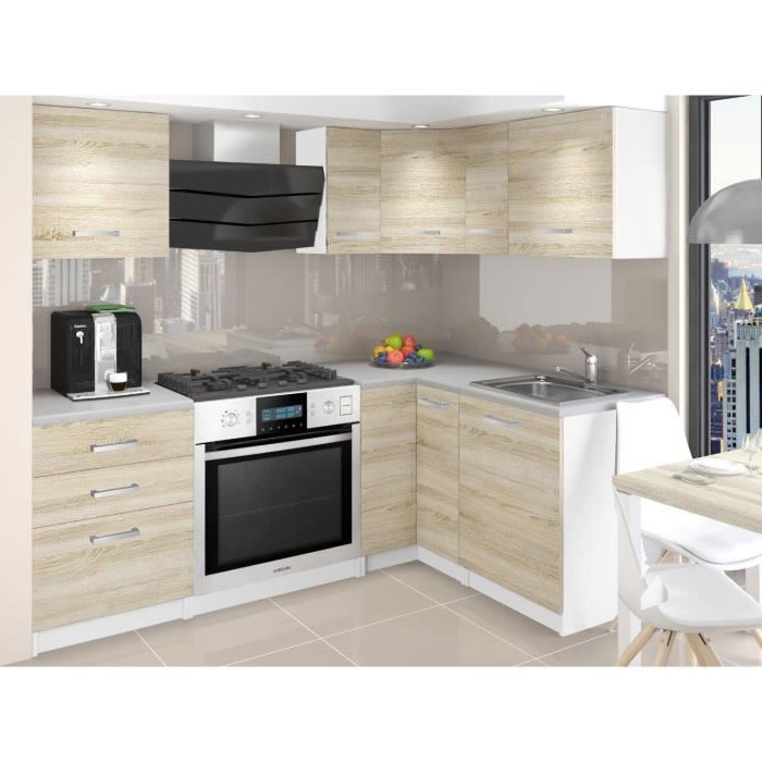askett cuisine complete d angle modulaire l 300 cm 8 pcs plan de travail inclus meubles cuisine aspect bois gris cdiscount maison