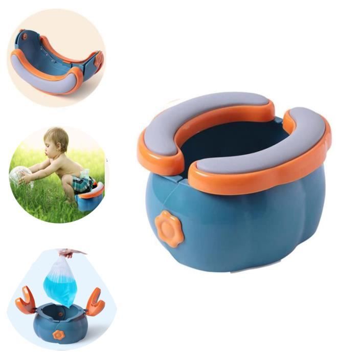 Volumoon 2-in-1 Pot Bebe Toilette,Portable Toilette Enfant,Siège Toilette  Pliable Enfants,Pot Bebe Toilette avec 20 Pièces Sacs Jetables,Pot Pliable  Enfant Voyage,Pour Parc Camping (Gris) : : Bébé et Puériculture