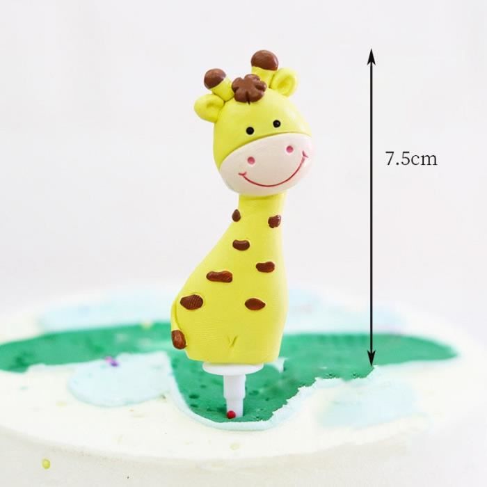 Girafes De Couleur 2 Decoration De Gateau En Forme D Animaux 1 Piece Safari Jungle Animaux De La Foret Sa Cdiscount Maison