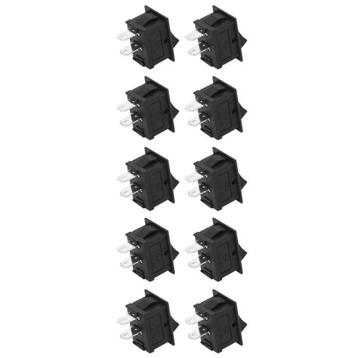 Interrupteur à Bascule, 10 Pièces Interrupteur à Bascule de Bateau Rond à 3 Broches à 2 Positions, 23mm Interrupteur à Bascule Rond Noir, Avec Borne de Connexion Argenté Interrupteur à Bascule, 10 Pièces Interrupteur à Bascule de Bateau Rond à 3 Broches à 2 Positions, 23mm Interrupteur à Bascule Rond Noir, Avec Borne de Connexion Argenté