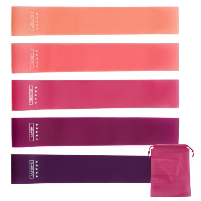 Bandes De Résistance élastique INMAKER - 5 Niveaux De Force - Pour Muscu, Yoga, Récupération - Avec Guide Et Vidéos