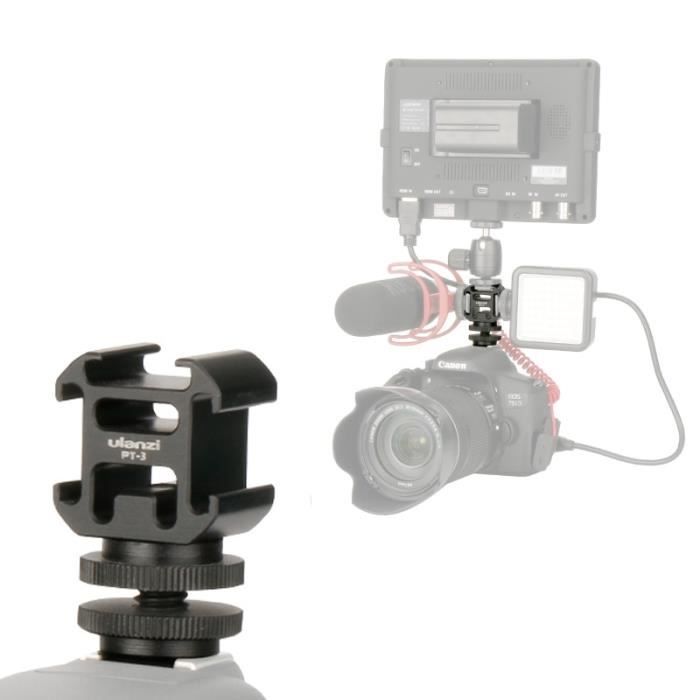 Flash photo,Support de Microphone Triple pour appareil photo
