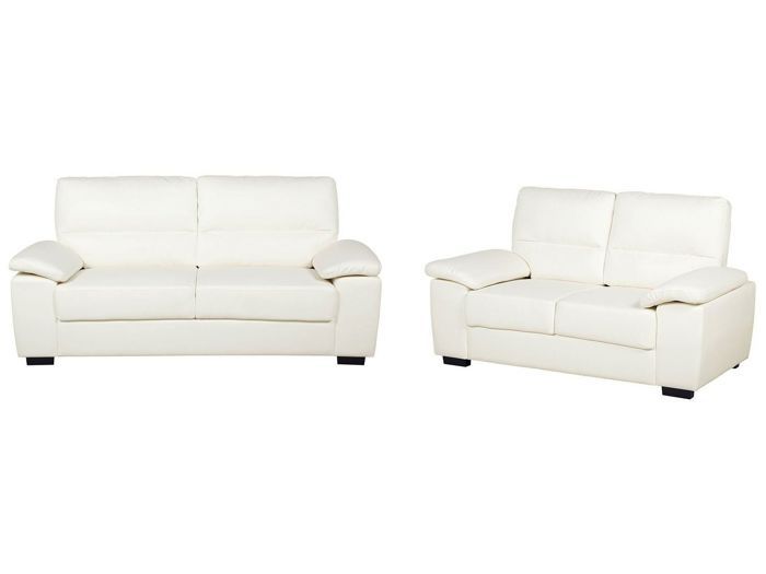 Ensemble de canapés 2 + 3 places en cuir PU beige crème VOGAR