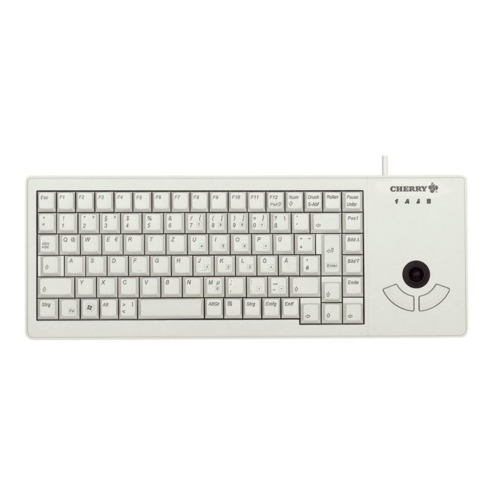 Clavier CHERRY G84-5400LUMEU-0 avec trackball optique intégrée – Gris clair