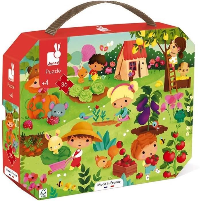 Puzzle Éducatif Enfant 3 Ans Et + - 88 Pièces Rond Double Face Animaux Et Lettres - Jeu Montessori Cadeau Garçon Fille