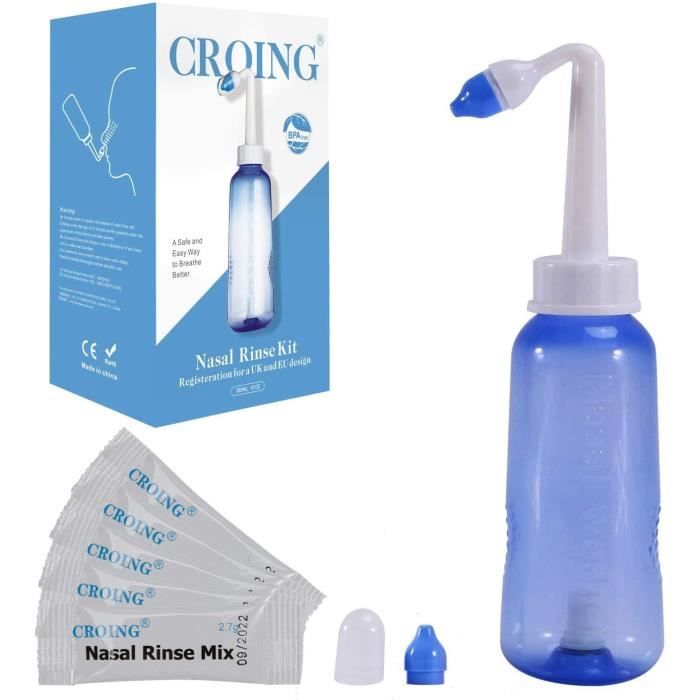 Flacon de lavage nasal Outil de rinçage rapide de nettoyeur de nez pour  adulte et enfant Bpa gratuit 500ml