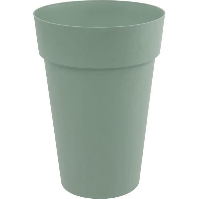 EDA PLASTIQUE - Pot de fleur/Vase haut Toscane - 67L - Ø 46 x 65 cm - Vert laurier