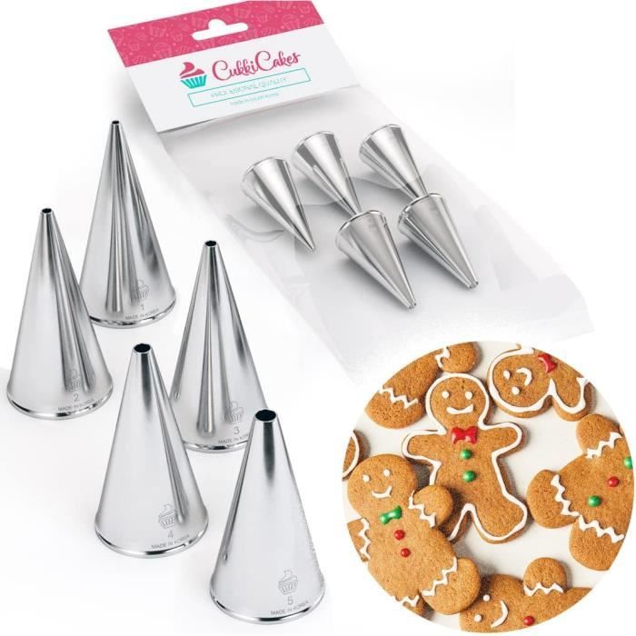 Set de décoration de gâteaux 5 pièces avec Embouts pour poche à douille réutilisables