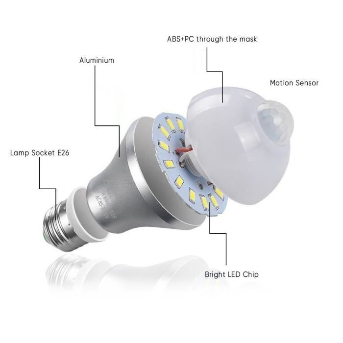 Éclairage Automatique Trou De Serrure Avec Détecteur PIR - 4 LED, Allumage Mouvement, Piles AA