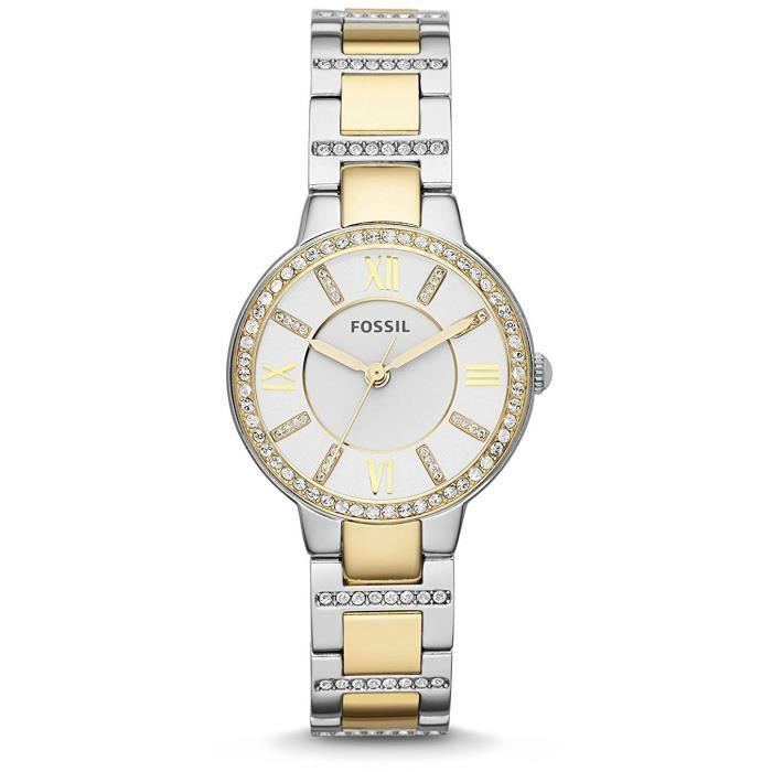 FOSSIL VIRGINIA FEMME 34MM BRACELET ACIER BICOLORE QUARTZ MONTRE ES3503 -  Cdiscount Bijouterie