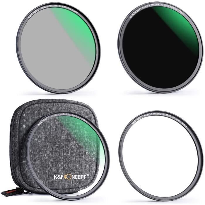 Kit Filtre Magnetique - K&F CONCEPT - 67mm - UV + CPL Polarisant Circulaire + ND1000 - Haute Qualite