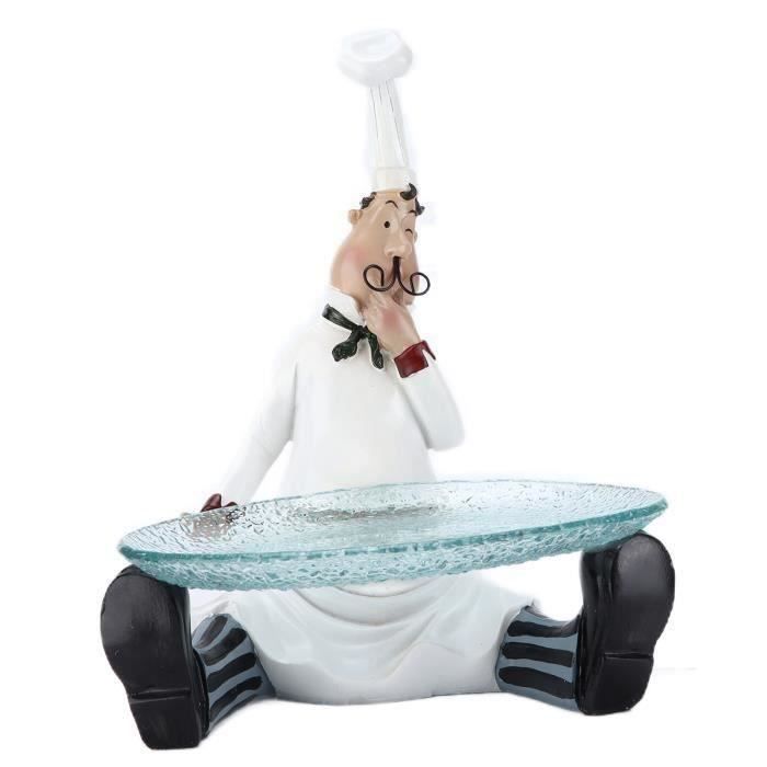 Figurine Cuisinier Oumefar - Résine Décorative - Chef Statue Pour Cuisine, Bar Ou Restaurant - Collection
