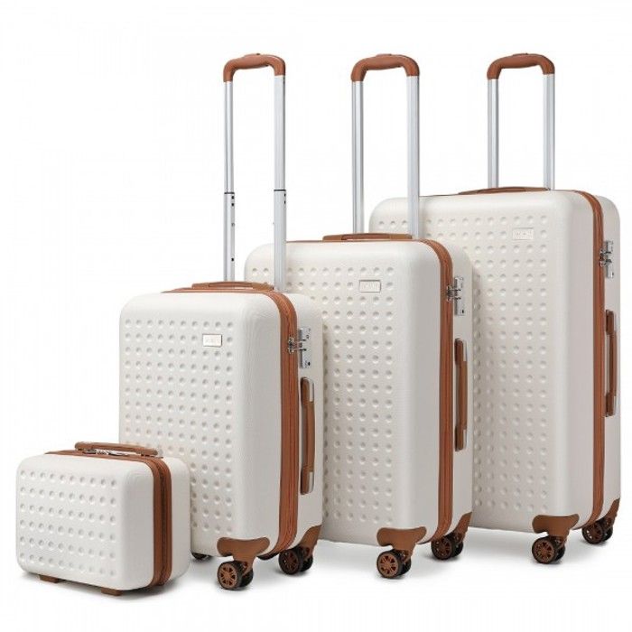 Kono Set de 4 Valises Rigide Trolley Bagages ABS Valise de Voyage (13/20/24/28cm) Cabine à Main Valise 4 roulettes et Serrure TSA