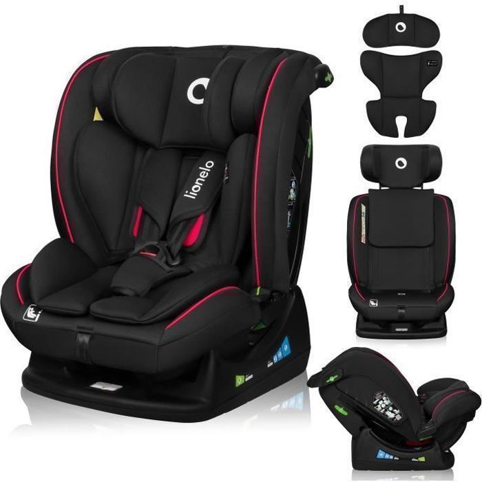 Siège-auto bébé évolutif LIONELO Aart i-Size - 40-150 cm - De 0 à 36 kg - Soutien lombaire - Groupe 0+/1/2/3 - Noir