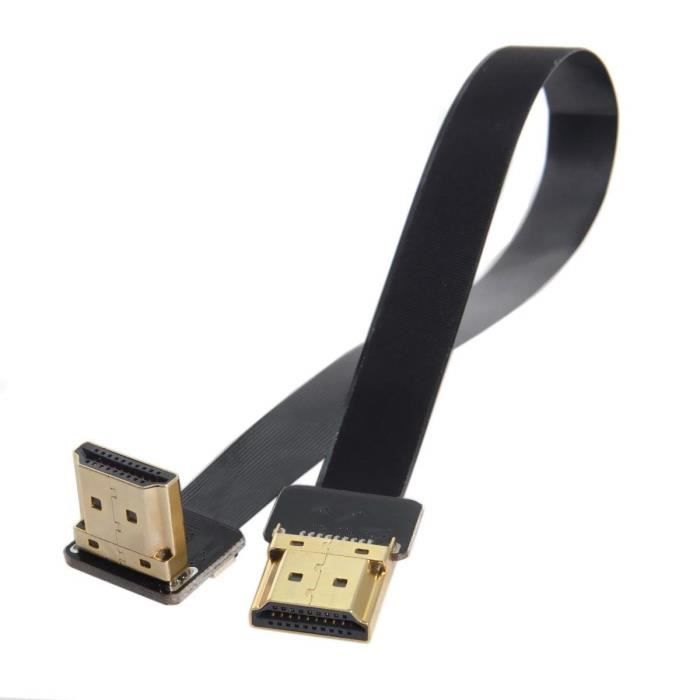 Cablecc Cavo FPV HDMI Angolato 90° Maschio-Maschio – 20 Cm, Piatto E Morbido Per Multicopter