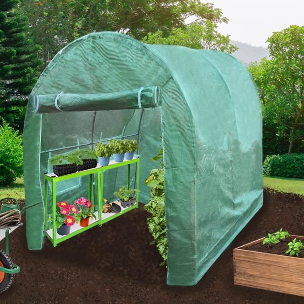 Serre de jardin - MONSTERSHOP - Polytunnel 3m x 2m - Imperméable - Protection UV - 2 étagères
