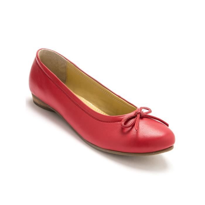 Ballerines cuir rouge femme hotsell
