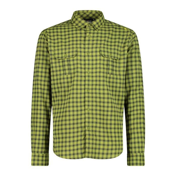 chemise à manches longues cmp - moss-oil green-zolfo - homme - randonnée - manches longues - respirant