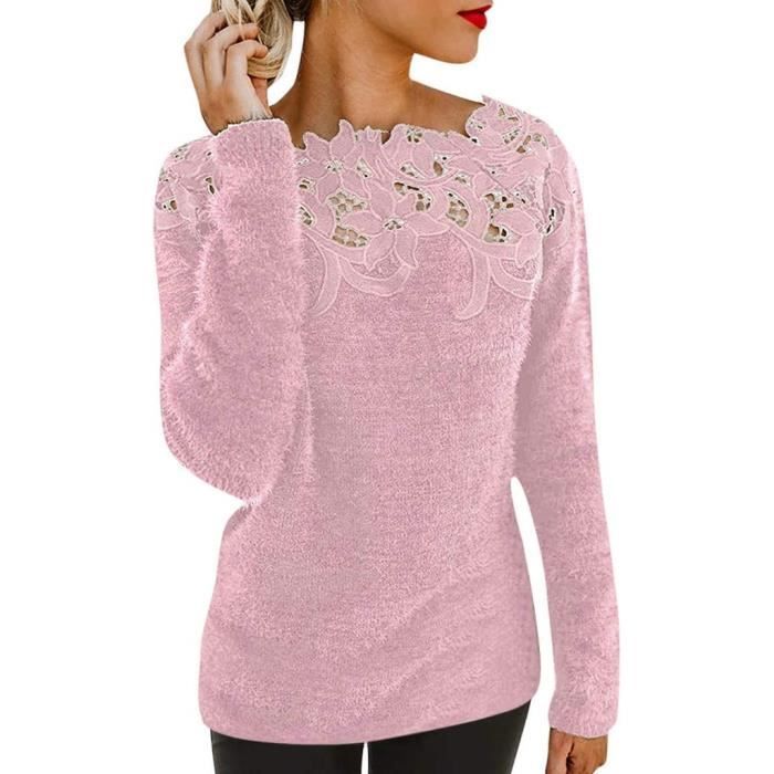 PULL CHANDAIL Pull Femme Pull Femme Hiver Dentelle Creuse Sexy