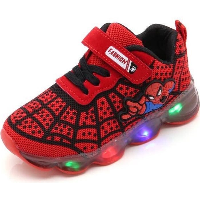 Enfant Chaussure Basket Lumineuse pour Garcon Fille 7 couleurs Led lumiere Rouge Cdiscount Chaussures