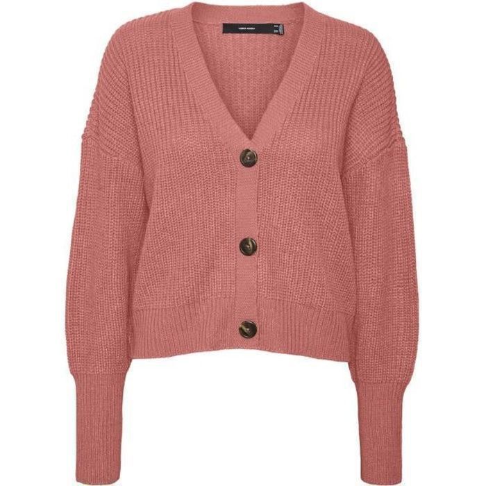 Cardigan femme Vero Moda Vmlea - rose foncé