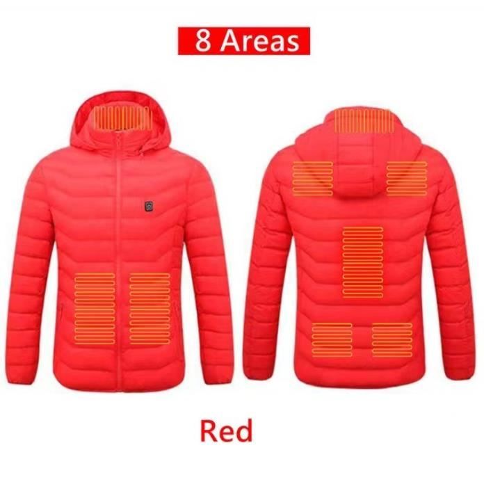 Doudoune Chauffante Femme Manches Longue avec Capuche,USB Charger