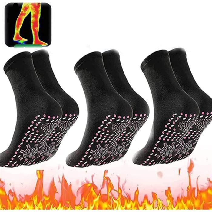 Chaussettes Auto-chauffantes Tourmaline - 2 Paires - Taille 38-44 - Pour Pieds Froids, Massage - 4