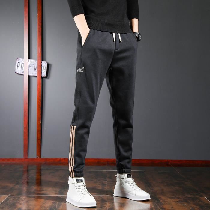 Pantalon de Sport Jogging Running Homme Casual Taille Elastiquee Cheville  Elastiquee Printemps - Noir Noir - Cdiscount Sport