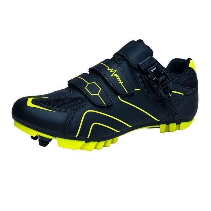 Chaussures Vélo Route et VTT Homme JINDING 568 - Respirantes et résistantes à l'abrasion - Jaune