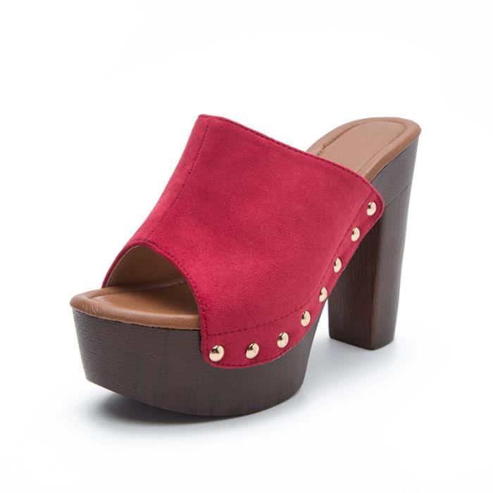 Sandale discount cloutée talon