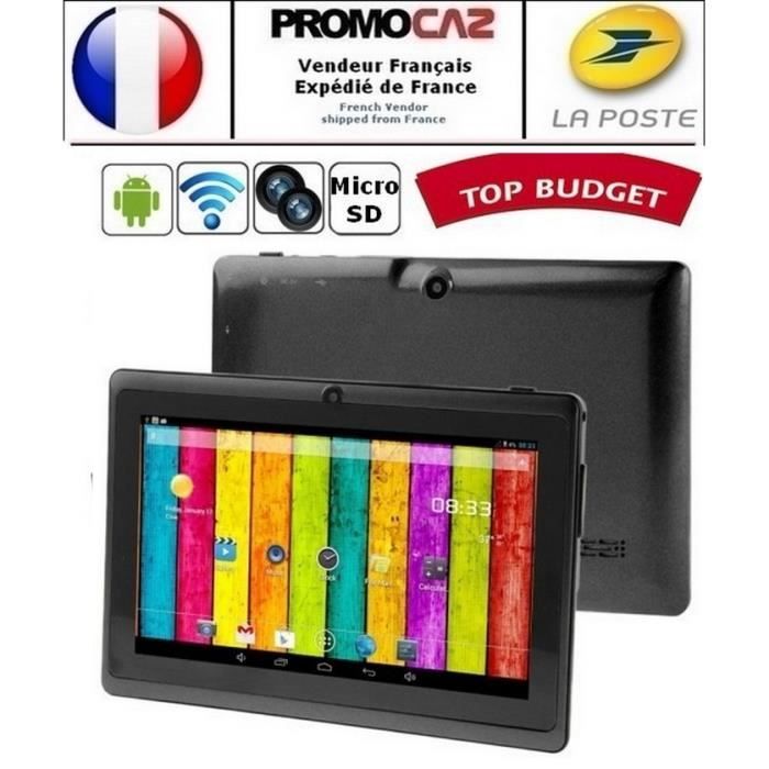 Tablette-PDA A23 noire, Tactile 7 pouces, Android