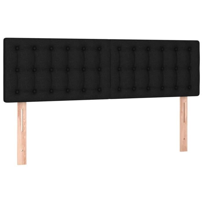 Tête De Lit Design Noir En Tissu Capitonné - 160 Cm - Moderne Et Pratique - Montage Mural Facile
