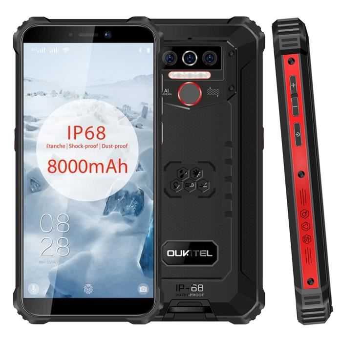Top achat T&eacute;l&eacute;phone portable OUKITEL WP5 Smartphone Incassable IP68 Etanche 5.5" écran Batterie 8000mAh 32Go Android 9.0 Téléphone portable 4G - Noir pas cher