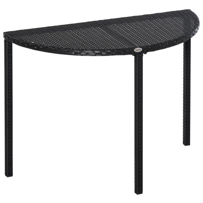 table de jardin Outsunny Résine 100x50x74cm Noir
